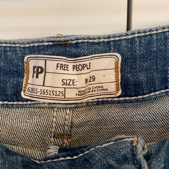Free People NWT Women's High Rise Wide Leg Jeans Size 29 Blue Button Fly - Picture 6 of 14
